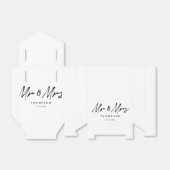 Herr & Mrs. Modern Schwarz-weiß Script Wedding Geschenkschachtel (Ungefaltet)