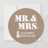 Herr & Mrs. Modern typography kraft paper wedding Einladung (Vorderseite)