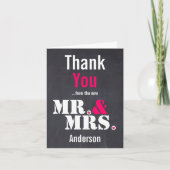 Herr & Mrs Modern typography wedding Danke (Vorderseite)