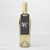 Herr & Mrs Monogram on Black Danke Flaschenanhänger (Auf Flasche)