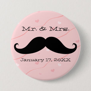 Herr & Mrs. Mustache Button