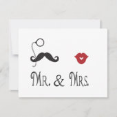 Herr & Mrs. Mustache & Lips Einladungen für Hochze (Vorderseite)