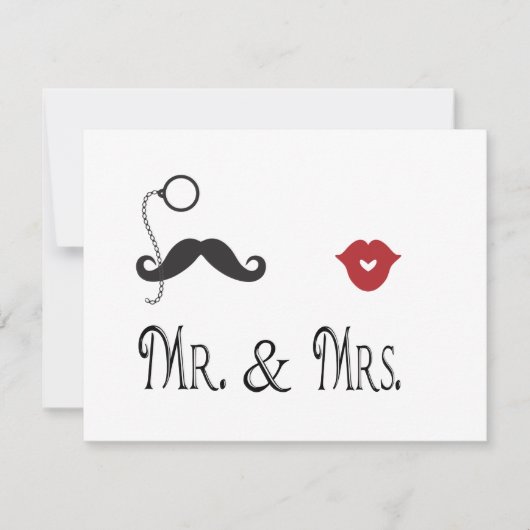 Herr & Mrs. Mustache & Lips Einladungen für Hochze (Vorderseite)