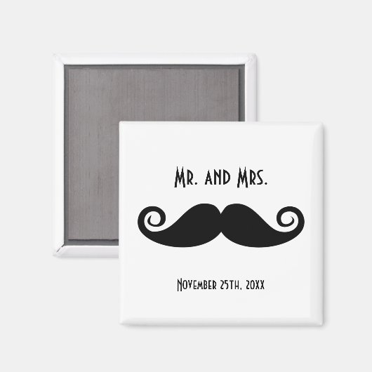 Herr & Mrs. Mustache Magnet (Vorderseite/Rückseite)