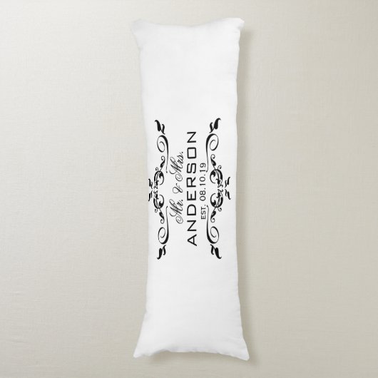 Herr & Mrs. Name Personalisiert Wedding Date Gesch Seitenschläferkissen (Vorderseite Vertikal)