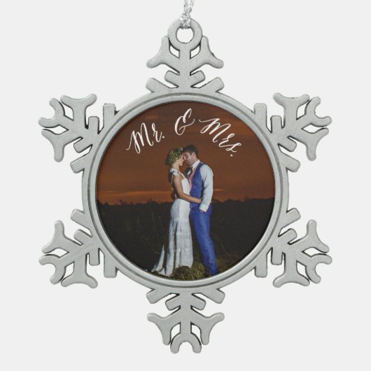 Herr & Mrs Newly Weds Pewter Keepake Ornament (Vorderseite)