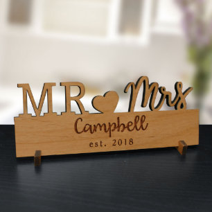 Herr & Mrs. Niedlich Graved Alder Wood Plaque