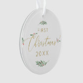 Herr + Mrs. Our First Christmas Monogram Ornament (Vorderseite)