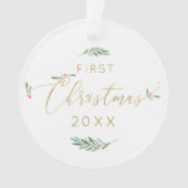 Herr + Mrs. Our First Christmas Monogram Ornament (Vorderseite)