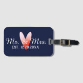 Herr & Mrs. Personalisiert Newlyweds Gepäckanhänger (Vorderseite (Horizontal))