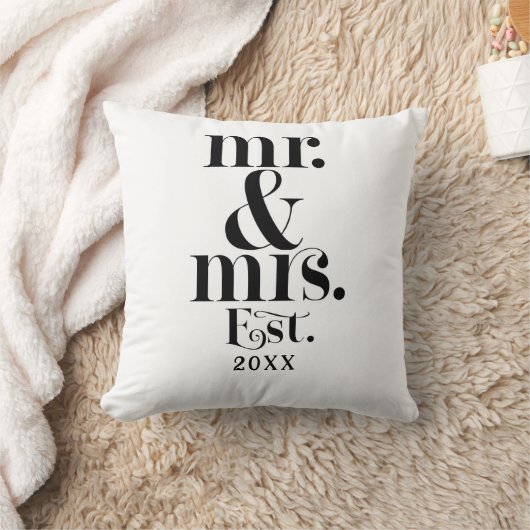 Herr & Mrs. Personalisiert Year Keepake Kissen (Decke)
