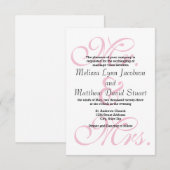 Herr & Mrs. Pink - 3x5 Einladung zur Hochzeit (Vorne/Hinten)