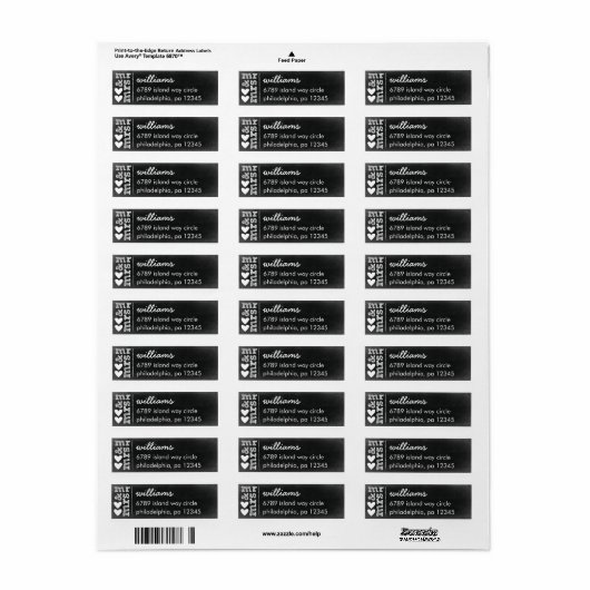 Herr & Mrs. Return Address Label (Vorne)