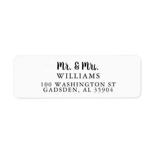 Herr & Mrs. Return Address Label (Vorne)