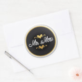 Herr & Mrs. Runder Aufkleber (Umschlag)