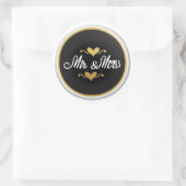 Herr & Mrs. Runder Aufkleber (Tasche)