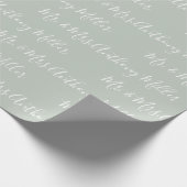 Herr & Mrs. Sage Green Elegant Geschenkpapier (Ecke)