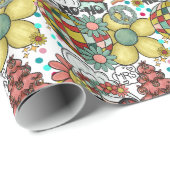 Herr&Mrs Santa Claus Groovy Weihnachtswrapping Pap Geschenkpapier (Rolleneckpunkt)