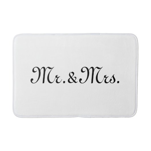 Herr & Mrs. Schwarz-weiß Badematte (Vorderseite)