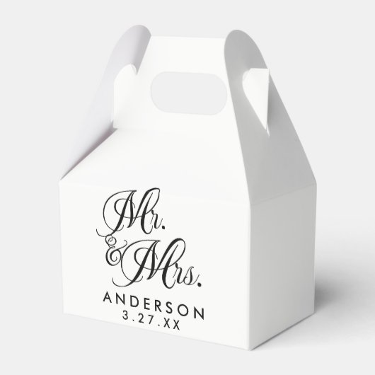 Herr & Mrs. Schwarz-weiß Wedding Verlobung Gefalle Geschenkschachtel (Vorderseite)
