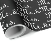 Herr & Mrs. Schwarz-weiße Geschenke Geschenkpapier (Rolleneckpunkt)