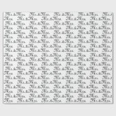 Herr & Mrs. Schwarz-weiße Hochzeitsgeschenk Wrappi Geschenkpapier (Flach)