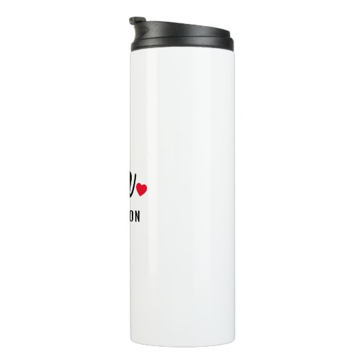 Herr & Mrs. Script Personalisiert Name Monogram He Thermosbecher (Nach rechts gedreht)