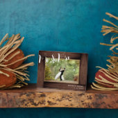 Herr & Mrs. Script Rustic Wedding Foto Frame Fotoplatte (Seite)