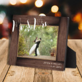 Herr & Mrs. Script Rustic Wedding Foto Frame Fotoplatte
