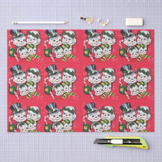 Herr & Mrs. Snowman and Snowkids Seidenpapier (Handwerk)