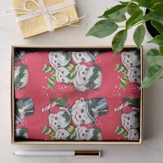 Herr & Mrs. Snowman and Snowkids Seidenpapier (Geschenk)