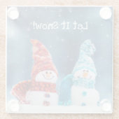 Herr & Mrs. Snowman Custom Glass Untersetzer (Rückseite)