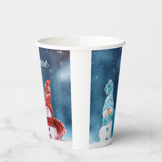 Herr & Mrs. Snowman Custom Paper Cups Pappbecher (Links)