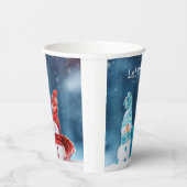 Herr & Mrs. Snowman Custom Paper Cups Pappbecher (Rechts)