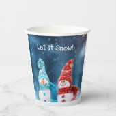 Herr & Mrs. Snowman Custom Paper Cups Pappbecher (Vorderseite)