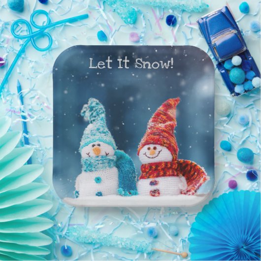 Herr & Mrs. Snowman Custom Paper Tellers Pappteller (Party)