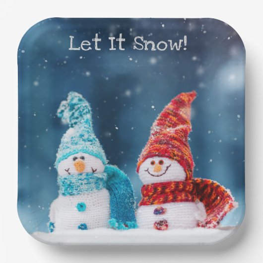 Herr & Mrs. Snowman Custom Paper Tellers Pappteller (Vorderseite)