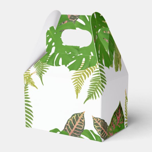 Herr & Mrs. Tropical Blätter Script Wedding Geschenkschachtel (Rückseite)