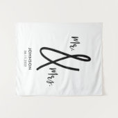 Herr & Mrs. Wedding Backdrop Benutzerdefinierter N Wandteppich (Vorderseite (Horizontal))