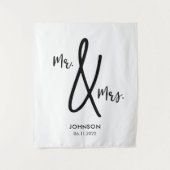 Herr & Mrs. Wedding Backdrop Benutzerdefinierter N Wandteppich (Vorderseite)