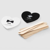 Herr & Mrs Wedding Black & White Fächer (Non-assembled)