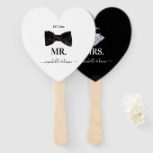 Herr & Mrs Wedding Black & White Fächer (Vorne und Hinten)