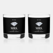 Herr & Mrs. Wedding Black & White Wedding Whiskyglas (Vorderseite)