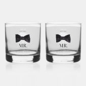 Herr & Mrs. Wedding Black & White Wedding Whiskyglas (Rückseite)