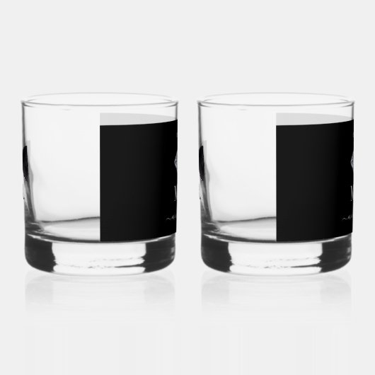 Herr & Mrs. Wedding Black & White Wedding Whiskyglas (Rechts)