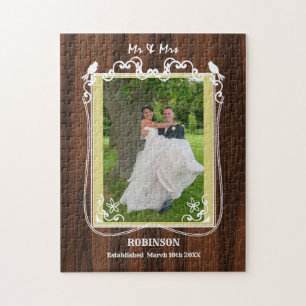Herr   Mrs. Wedding Foto Gerahmt Template Puzzle