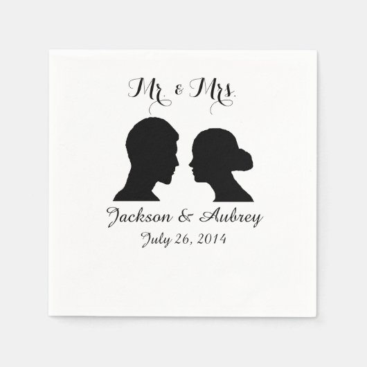 Herr & Mrs. Wedding Napkins Serviette (Vorderseite)