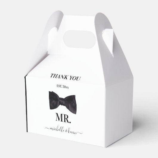 Herr & Mrs. Wedding Party Black & White Geschenkschachtel (Vorderseite)