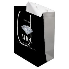 Herr & Mrs. Wedding Party Black & White Mittlere Geschenktüte