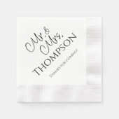 Herr & Mrs. Wedding Reception Cocktail Napkins Serviette (Vorderseite)